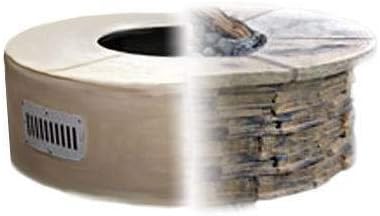 HPC Fire Round Unfinished Gas Fire Pit Enclosure with Match Lit Kit (U54R-MLFPK25CEK-LP), Propane, 54-Inch