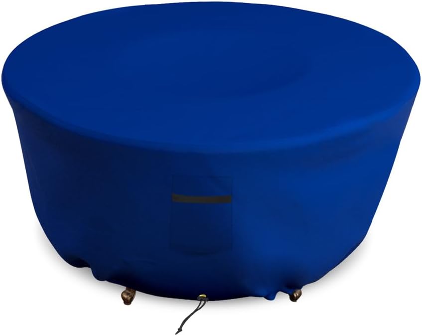 Covers & all Outdoor Round Fire Pit Cover, Heavy Duty 18 Oz Waterproof UV & Weather Resistant for Patio Lawn Garden Backyard Outside, Air Vents & Drawstrings (80