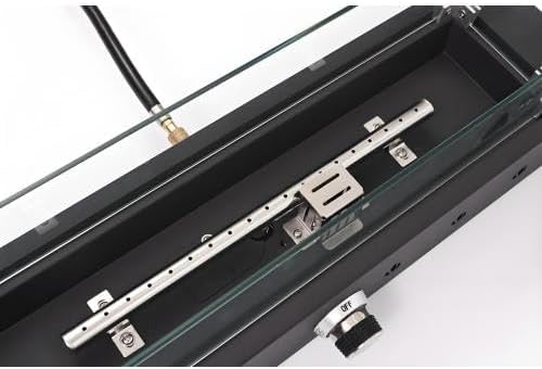 28-Inch Rectangle Fire Pit, 40000BTU Outdoor Propane Fire Pit, Wind-Resistant Firepits, Durable Iron Stylish Glass Beads Design