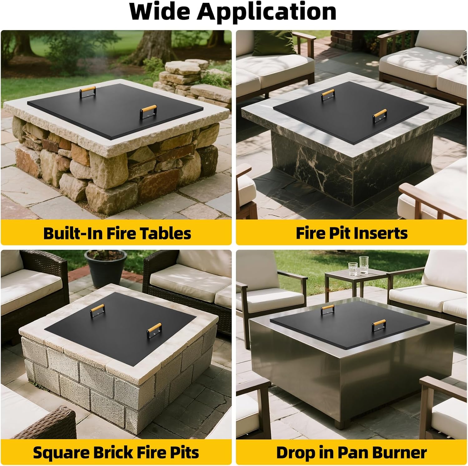 Firepit Lid Square - Rust Resistant 36