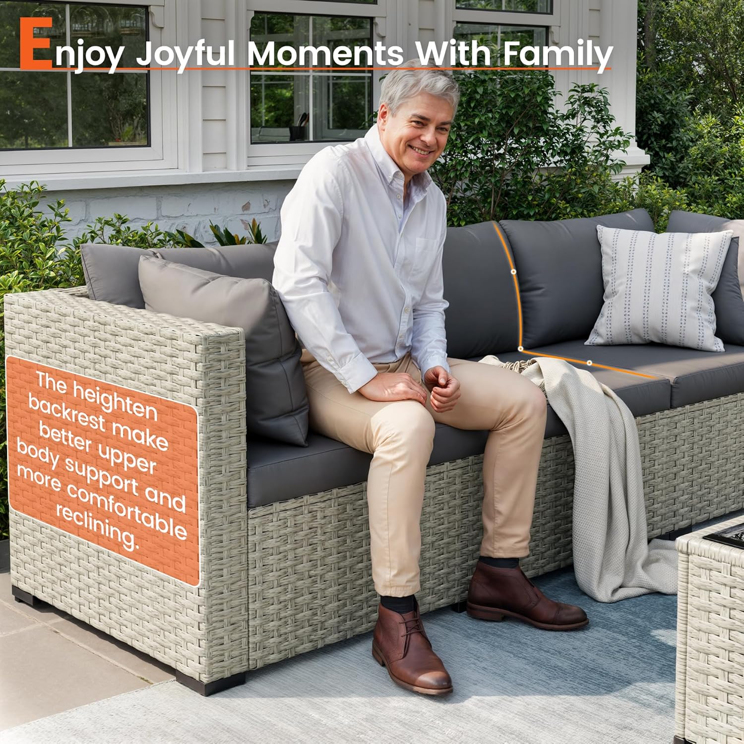 8 Piece Patio Furniture Set with 44