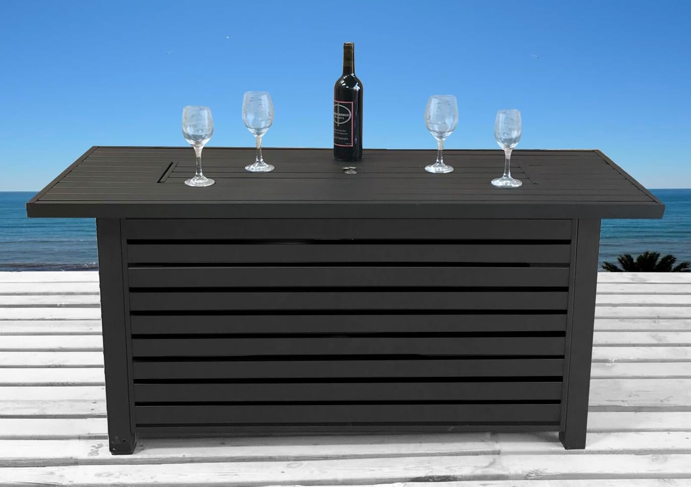 Casselton Steel Propane,Natural Gas Outdoor Fire Pit Table with Lid