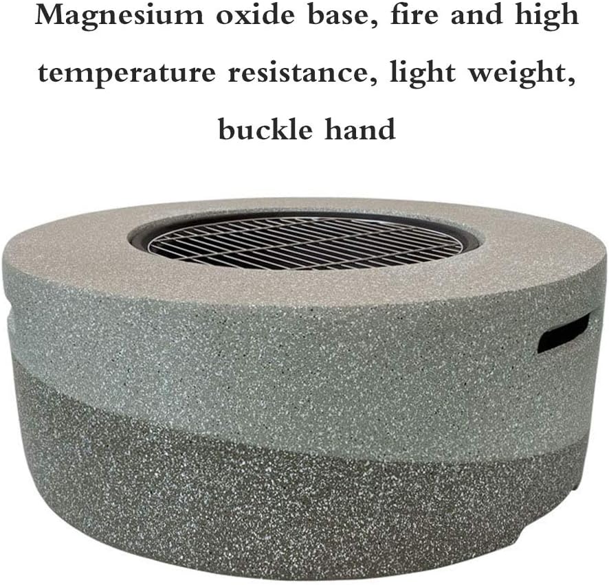 Fire Pit with BBQ Grill Shelf, Fire Bowls for Garden with Magnesium Oxide Base 75 * 39cm for Outdoor, Garden, Barbecue, Excursion, Camping,Cyan