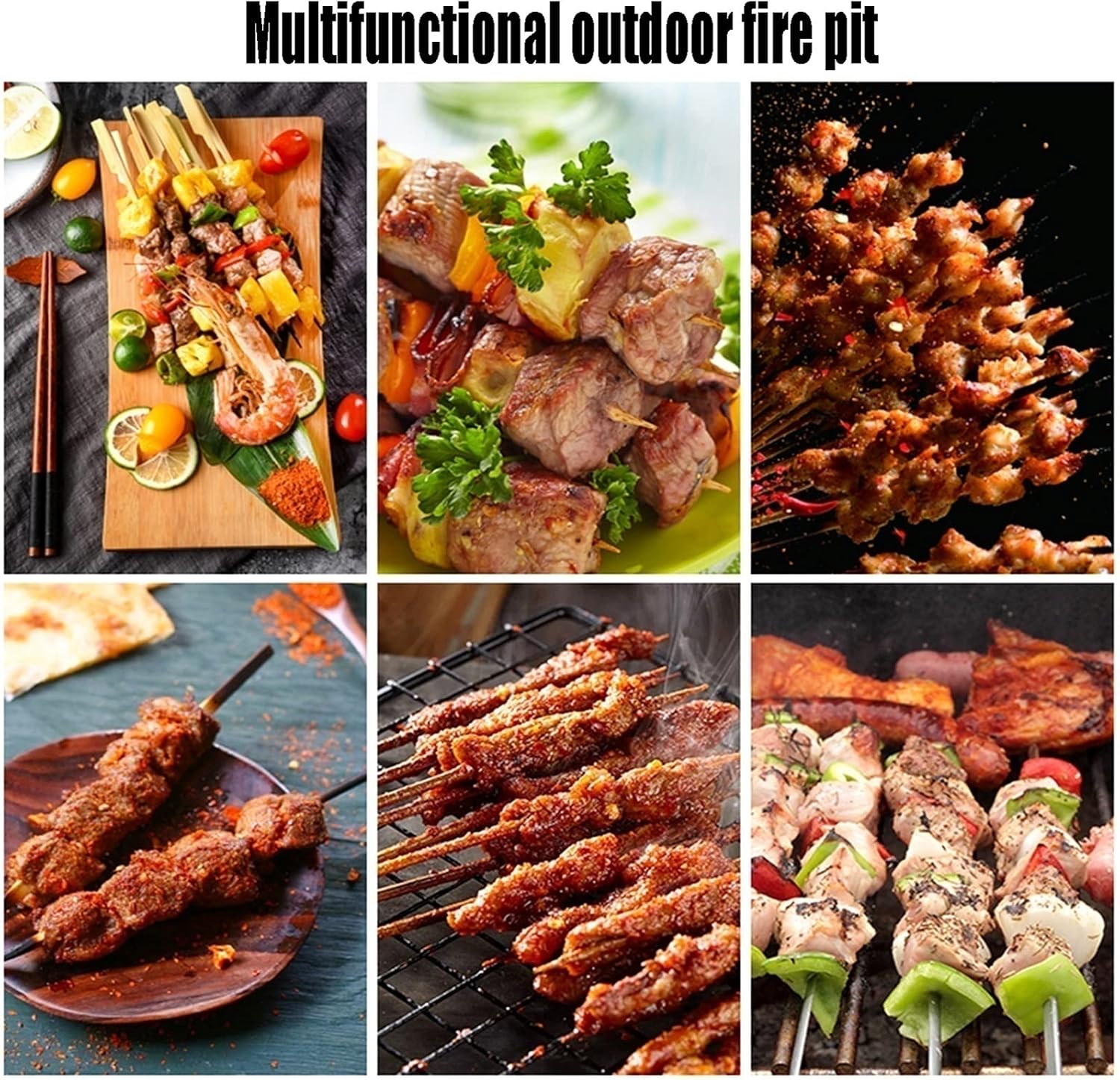 Outdoor Fire Pit 32-inch Bonfire Pit, Wood Burning Fire Bowl, Grill with Mesh Spark Screen Cover Grate Poker (Color : Style 1) (Style 2)