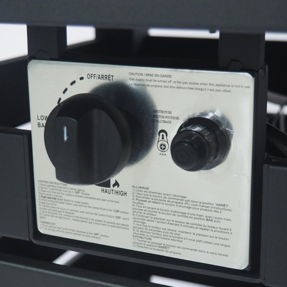 45×42×24 in Black Rectangular Outdoor Iron Fire Pit Table with Built-in Propane Tank Compartment, Patio & Backyard Heating Table for Cozy Nights