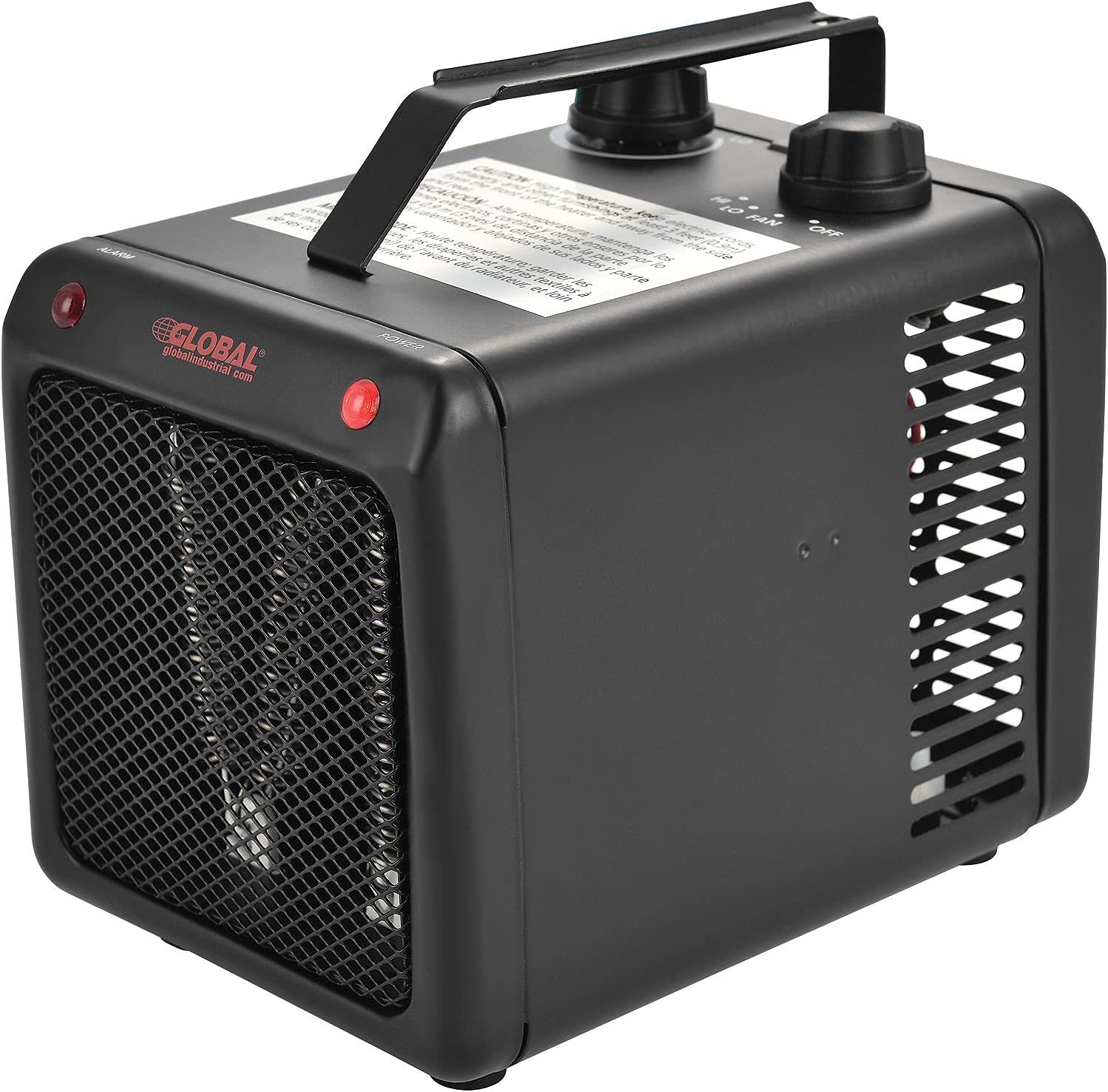 Global Industrial 1500/1000W Portable Heater With Adjustable Thermostat, Steel, 120V, Black