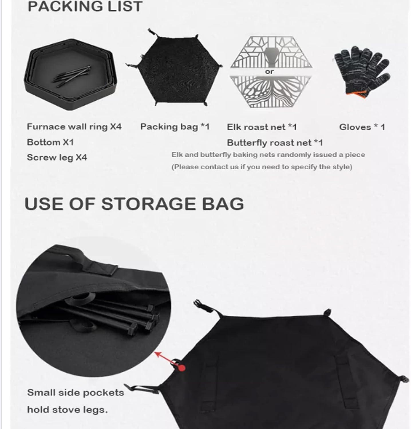 Folding Hexagon Shaped Stainless Steel Fire Pit,Unique Portal Stailess/hot Rolled Iron Outdoor Stove for BBQ/Heating