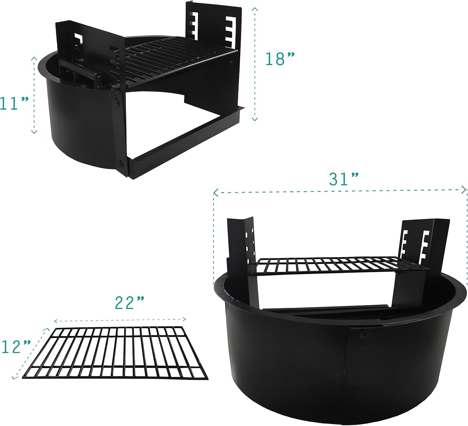 Wood Burning Fire Pits for Outside - Alloy Steel 31