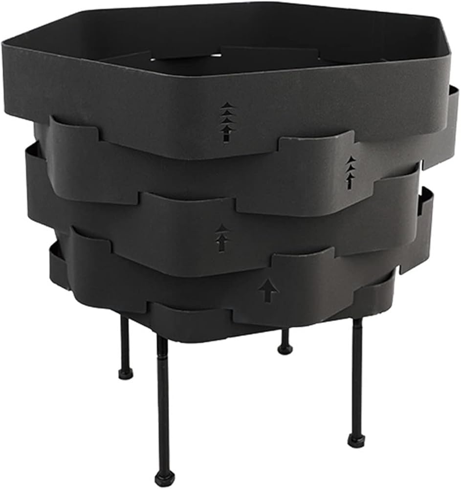 Wood Burning Stove - Portable Bonfire Fire Pit With Stand,Outdoor Firepit & Campfire Grill,for Outside Patio Backyard Cooking Camping(Black,Medium)