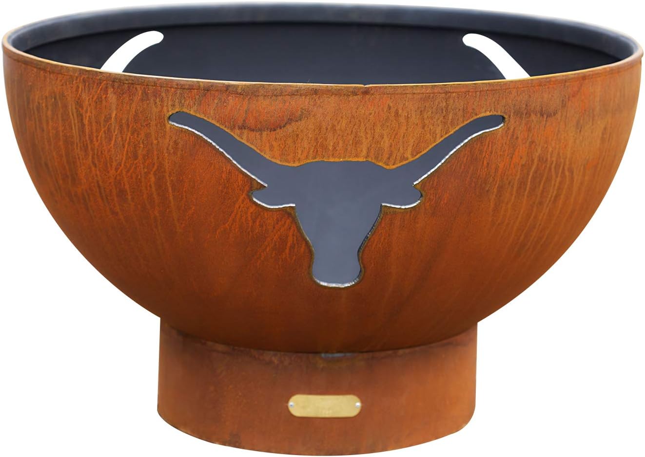 Fire Pit Art Long Horn Wood Burning Fire Pit Bowl Outdoor Patio Furniture Steel Firepit Iron Oxide Finish Portable Campfire