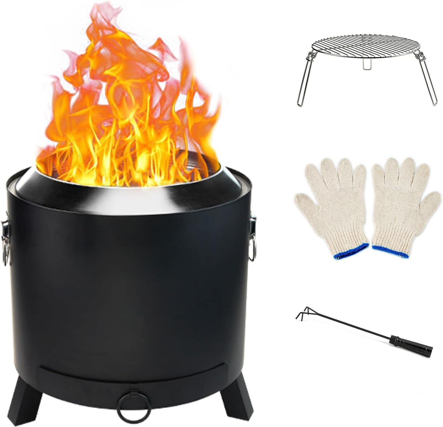 Smokeless Fire Pit Outdoor Portable Wood Burning Bonfire for Camping Gatherings Patio