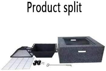 Fire Pits Outdoor Wood Burning Fire Pit Tables for Outside Patio, Wood Burning Fire Pit, with Grille,Fire Pit Tongs,Patio Fire Steel BBQ Grill with Cover BBQ Cooking for Outside Camping Backyar