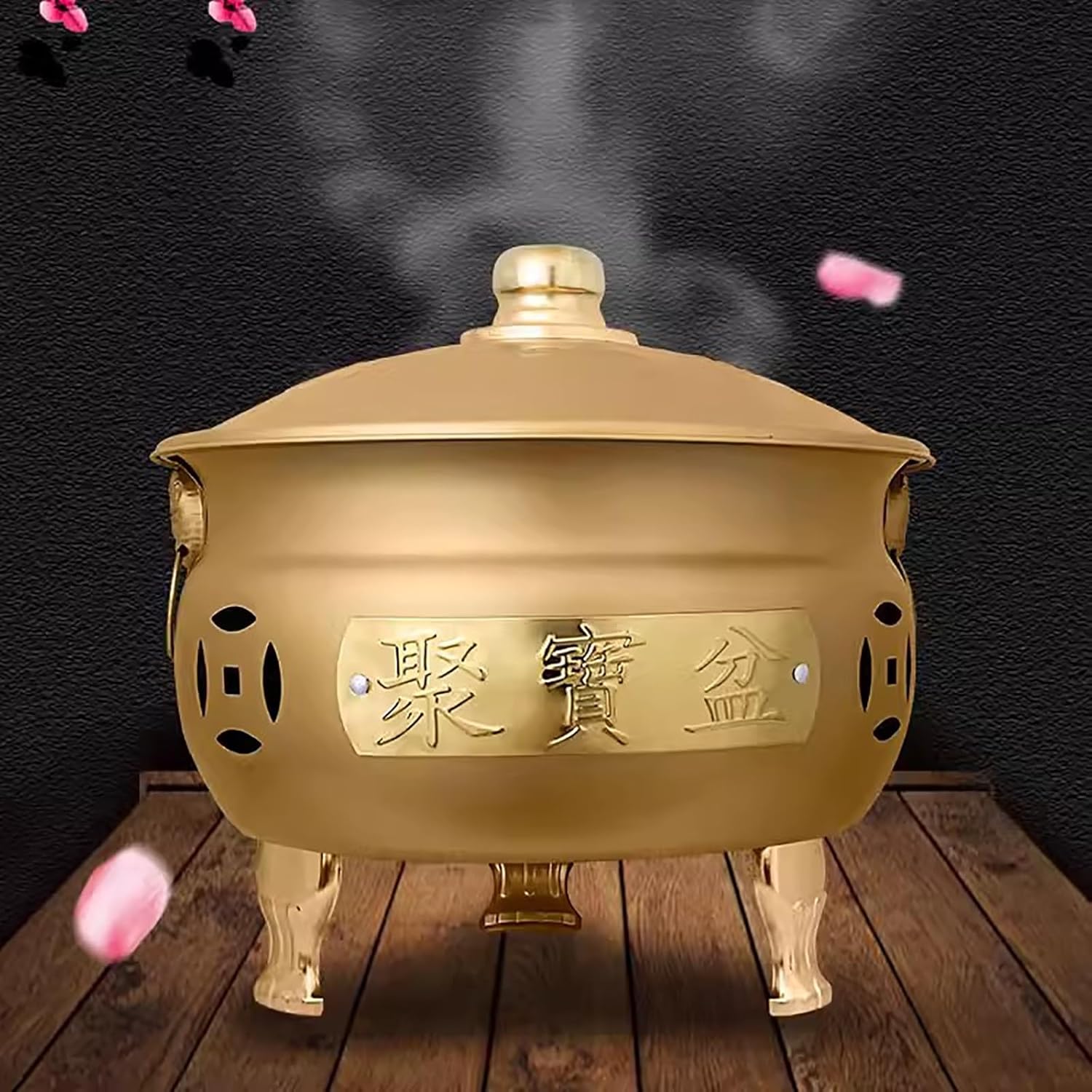 Fire Pit, Burn Cage, Garden Incinerator, Trash Burning Containers, Burn Barrels for Outside, for Paper Leaf Trash(Gold)