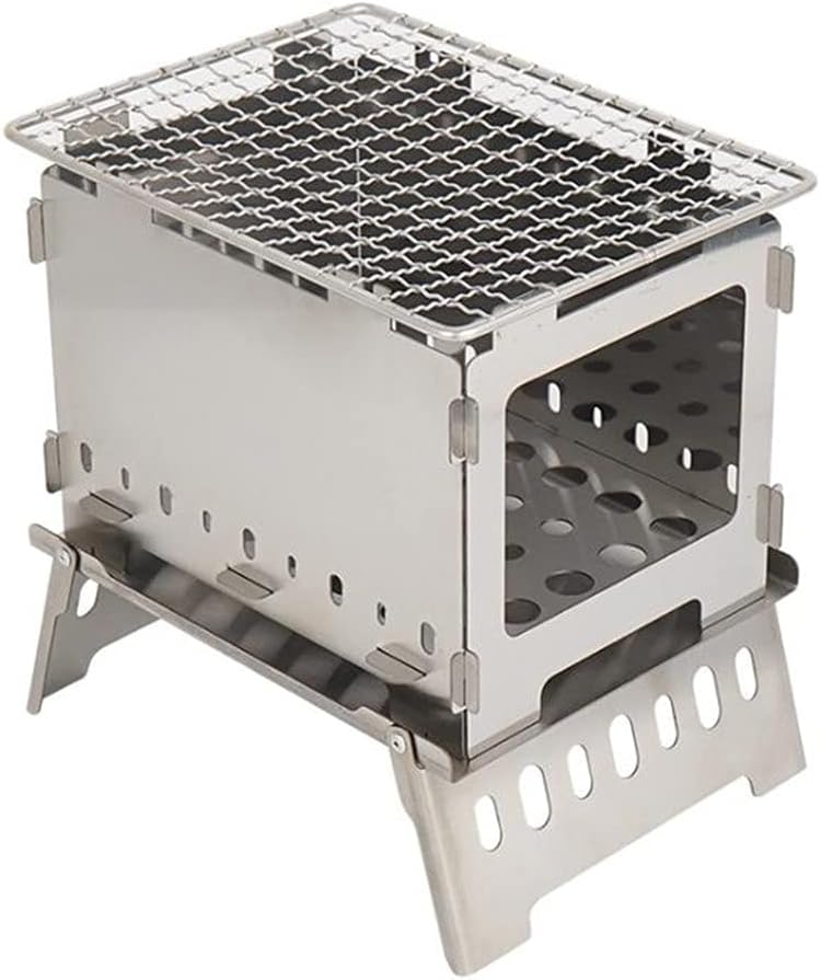 Fire Pit Outdoor Folding Cardnace Portable Charcoal Stove Camping Barbecue Rack Windproof Multipurpose