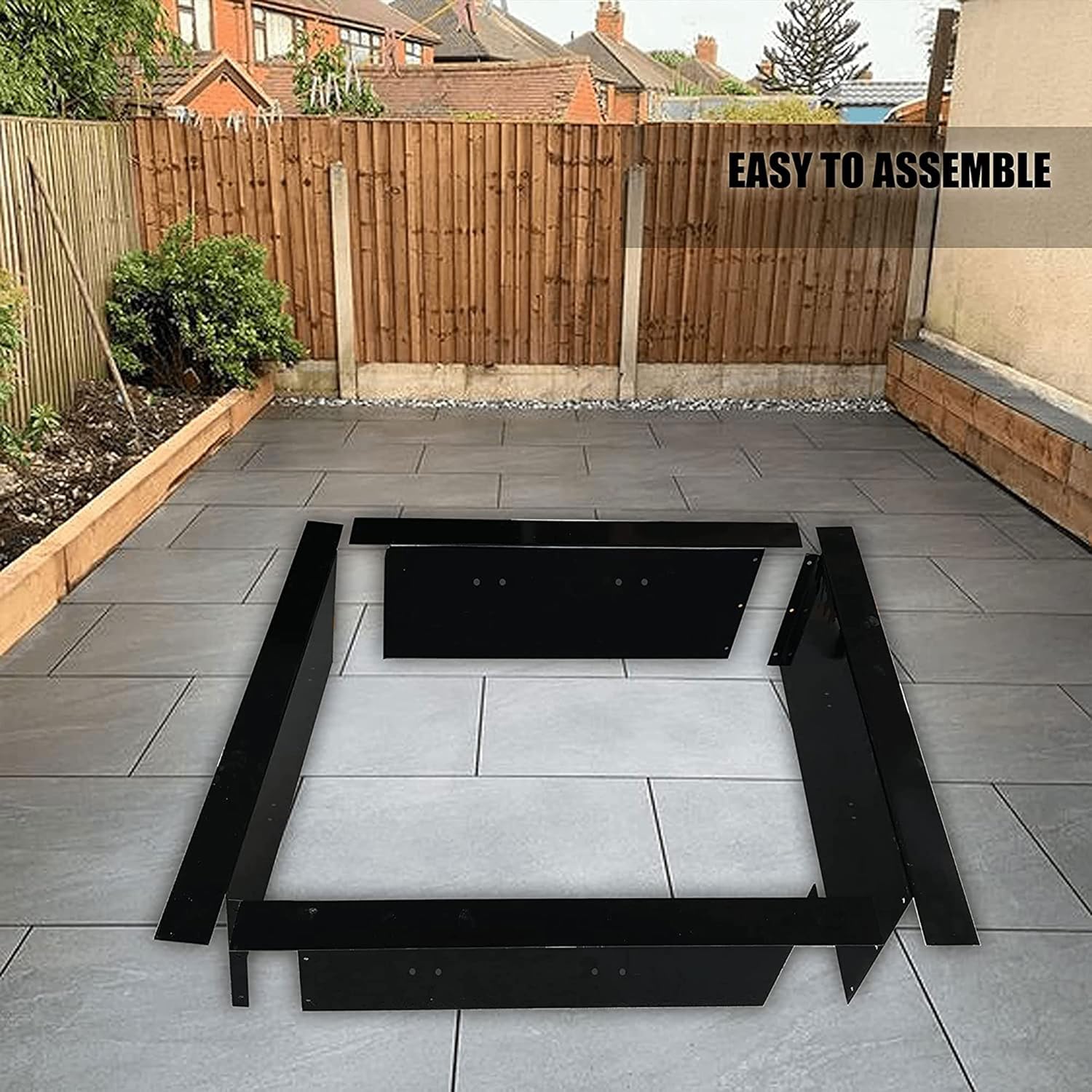 Simond Store Square Fire Pit Ring Insert - Powder Coated 2MM Carbon Steel 29