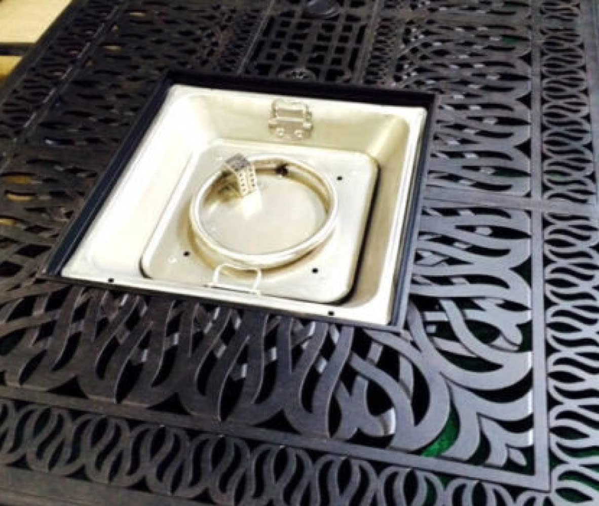 Elizabeth Outdoor Cast Aluminum Powder Coated Double Burner Dining Table - Antique Bronze