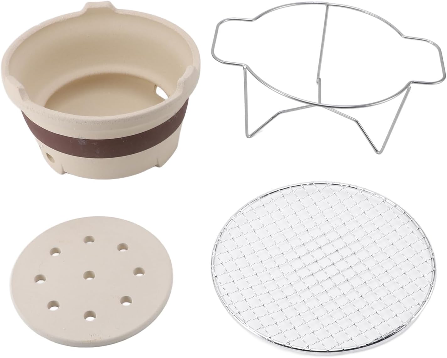 Clay Charcoal Stove Traditional Chinese Outdoor Indoor Portable Multifunctional Clay Grilling Tea Making Stove for Camping Picnic Home Use Coarse Ceramic Material 24 x 24 x 14 5cm