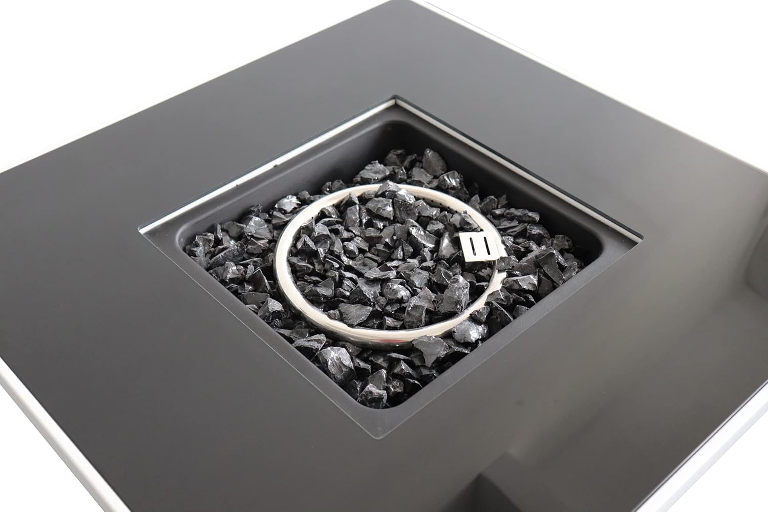 30 Inch White Steel Propane Fire Pit Table - Outdoor Patio Heater, Resort-Grade - Push-Button Ignition