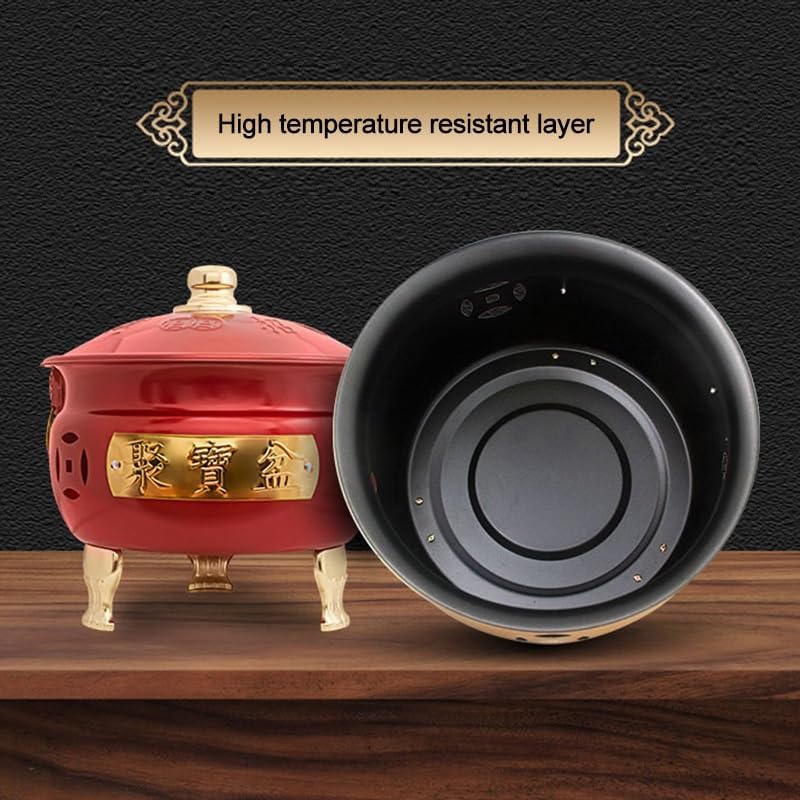 Fire Pit, Burn Cage, Garden Incinerator, with Lid and Handle, Trash Burning Containers, Burn Barrels for Outside, for Patios, Decks and Backyards(Gold)