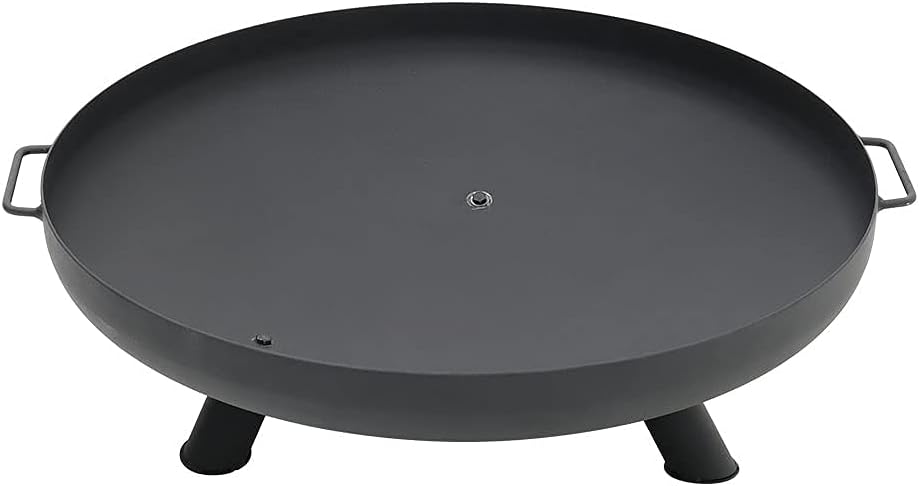 Rust Garden Fire Pit, Round, Steel, D60CM H22CM, Wood, Charcoal, Easy Assembly, Heavy Duty, Multifunctional, Ideal Yard Item