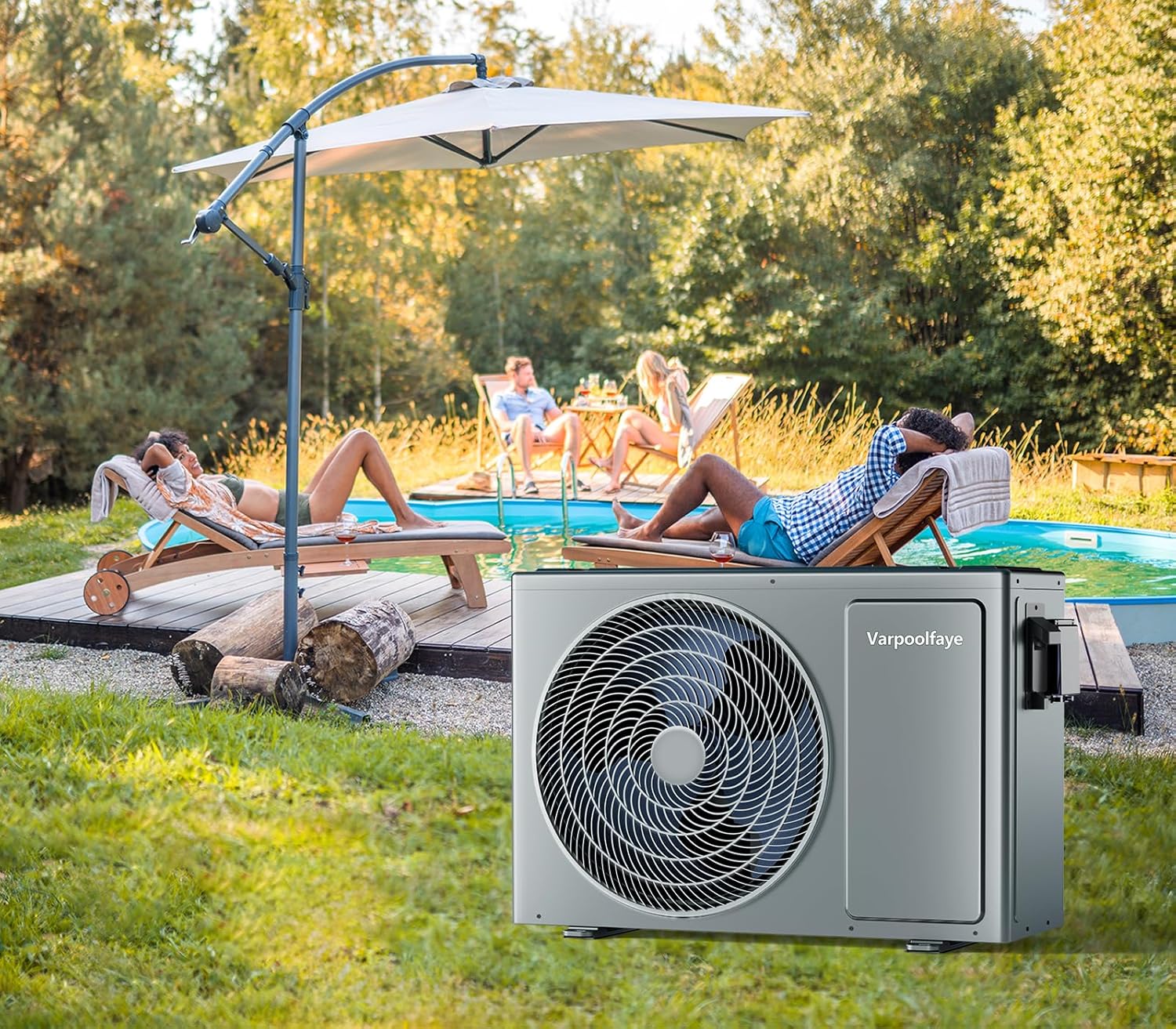 27000 BTU Above Ground Pool Heater Electric 7000 Gallon Swimming Pool Heater for Inground Pools Heating or Cooling WiFi Control Schedule 120V 60HZ