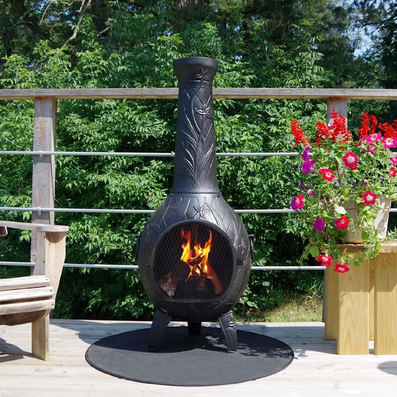 The Blue Rooster Round Flexible Fire Resistant Chiminea Hearth Pad, 36