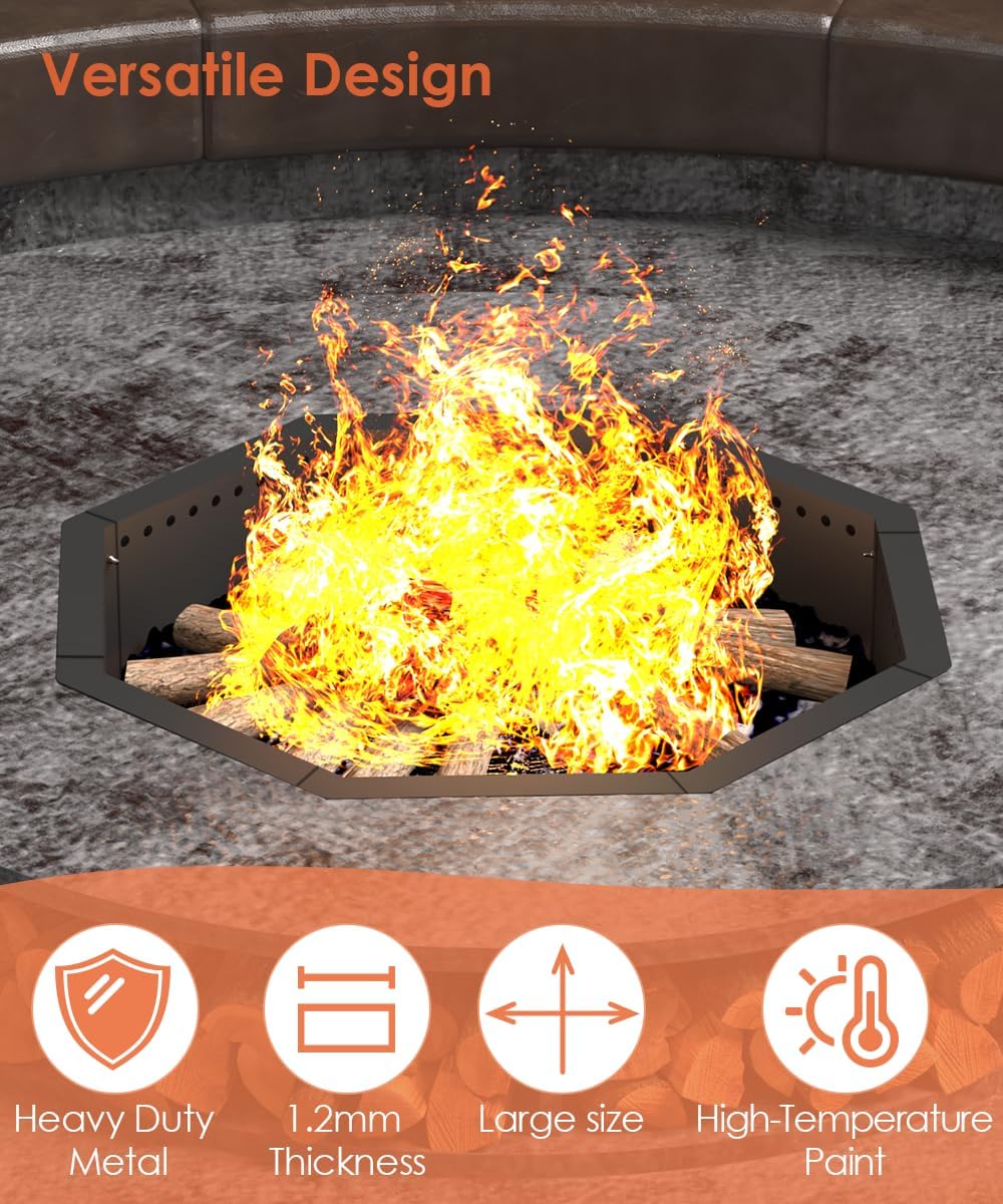 Mocomax Smokeless Fire Pit Ring and Vertical Fire Pit Grate