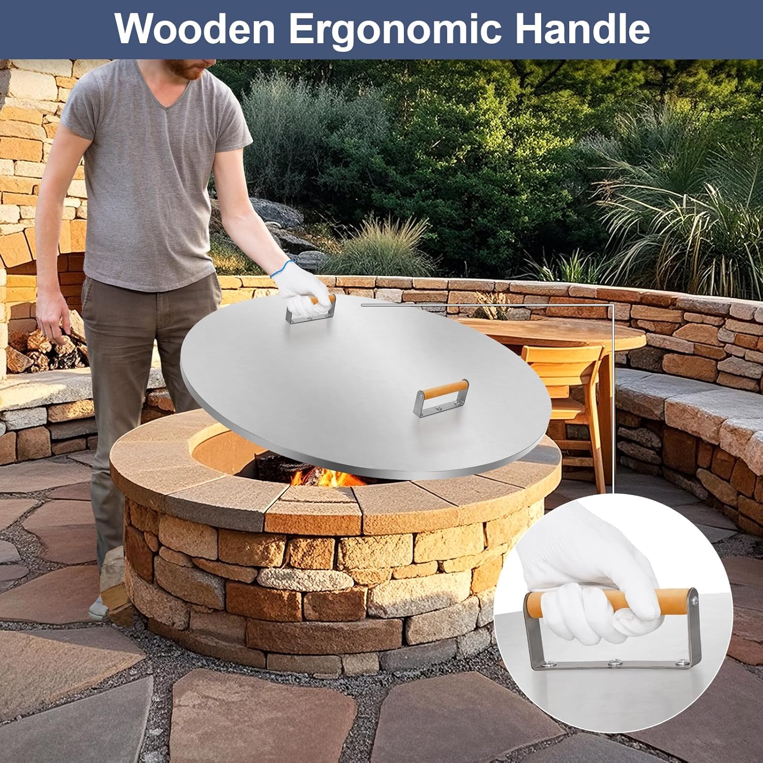 1MORE Fire Pit Lid Round 38