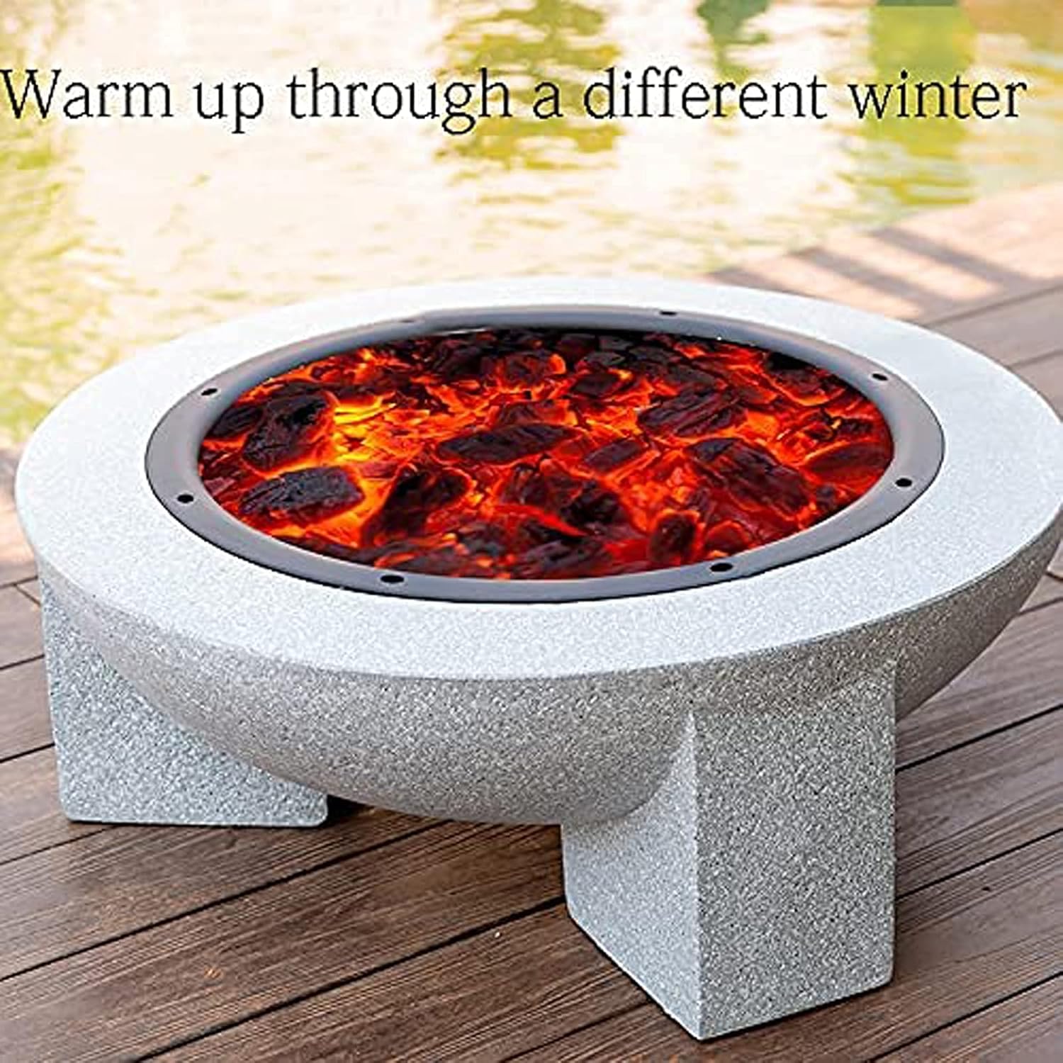 Outdoor Fire Pit Backyard Patio Garden Fireplace Wood Burning Fire Pit BBQ Grill Firepit Bowl with