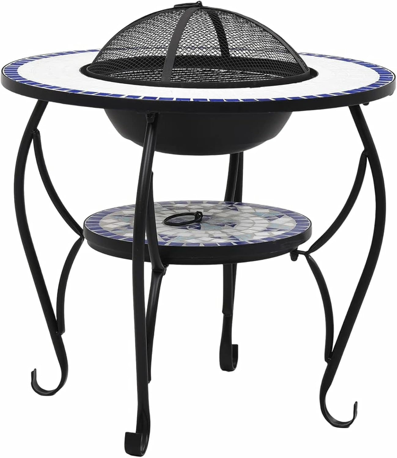 Fire Pits & Outdoor Fireplaces Fire Pit Table Blue and White 26.8