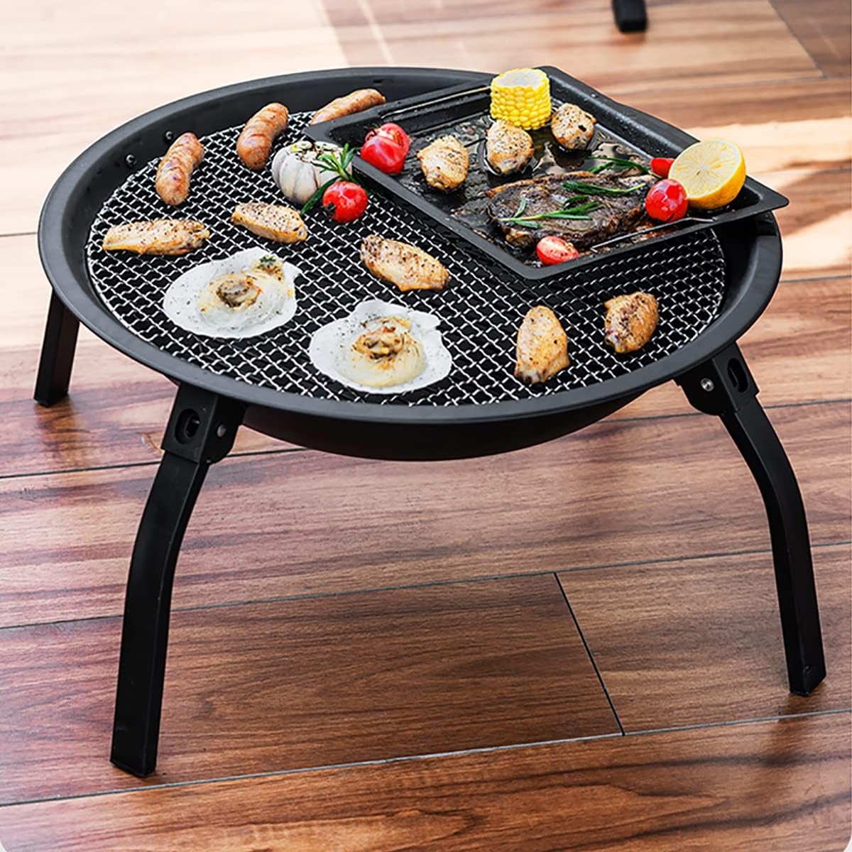 Foldable Home Fireplace Patio Villa Heating Stove Outdoor Charcoal Grill Indoor Grill fire Pit Grill， Portable Wood Burning Stovem,Camping Stove,Camping incinerator Frame