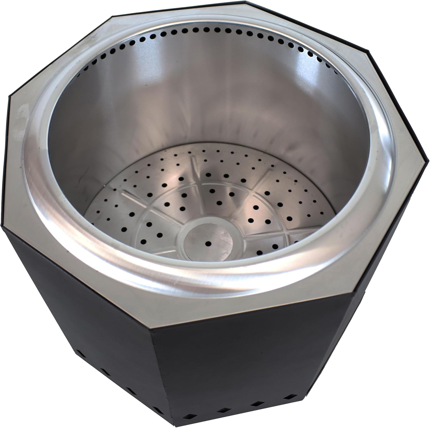 Sunnydaze Wood-Burning Smokeless Fire Pit with Log Poker - Stainless Steel Smokeless Fire Pit for The Backyard - Black - 21.5-Inch