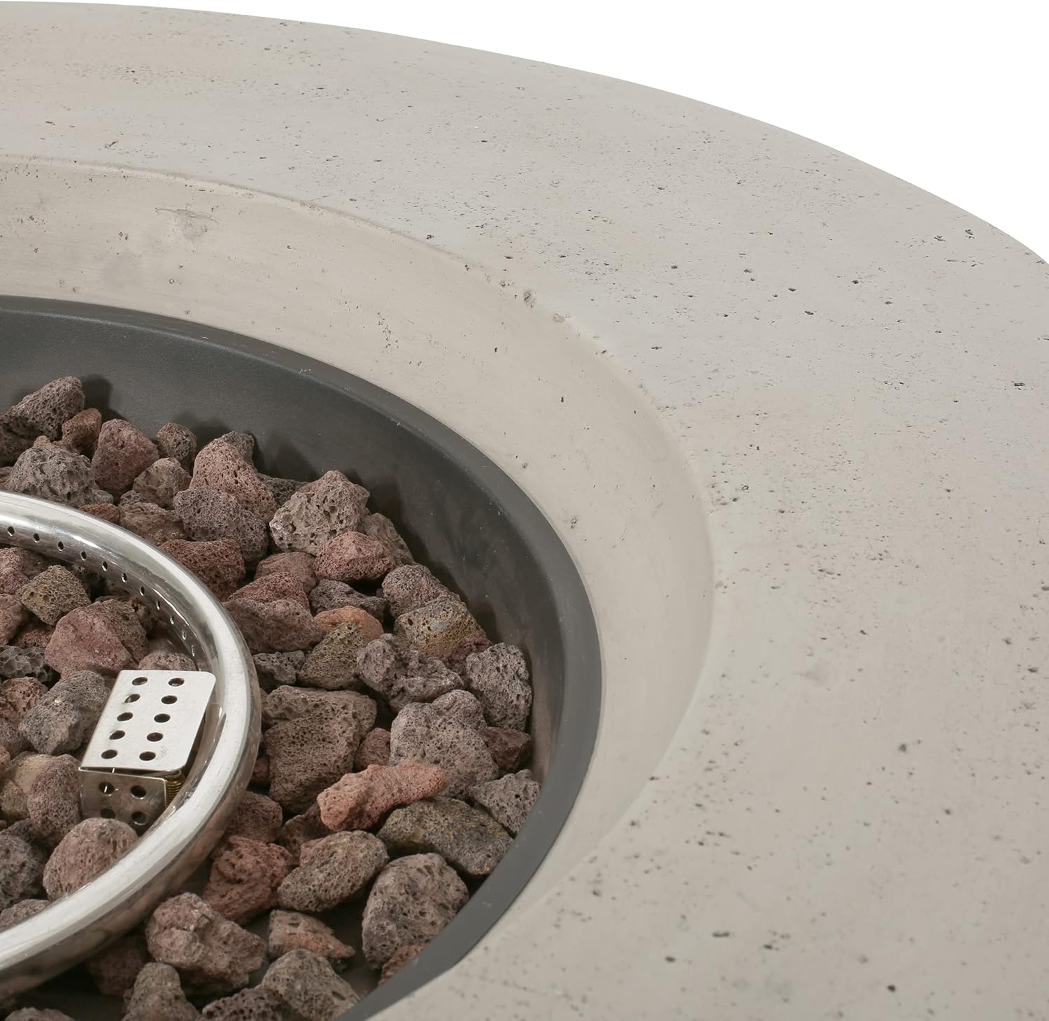 Merax 39.3 Inch Outdoor 50,000 BTU Round mgO Concrete Propane Fire Pit,Perfect for Cozy Gatherings,Light Grey