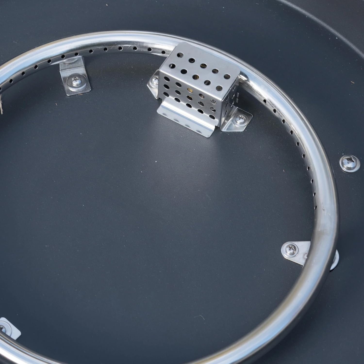 Penau Outdoor 50000 BTU Propane Fire Pit, Modern Dark Gray Concrete Square Firepit with Tank Holder, No Assembly Required, 39.25 x 39.25 x 11.47 Inchs