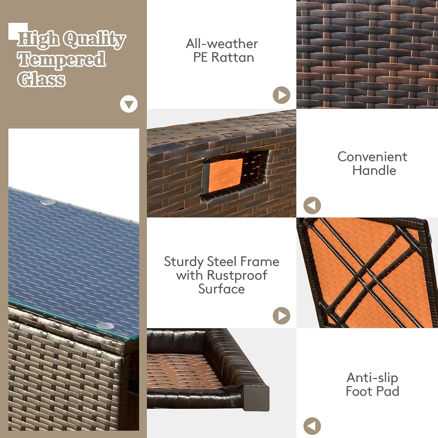 Tangkula 9 Pieces Patio 42” Propane Fire Pit Table Set, Outdoor PE Wicker Space-Saving Set with Storage Box and Cushions, 60,000 BTU Fire Pit Table with 2 Protective Covers Included (Black)