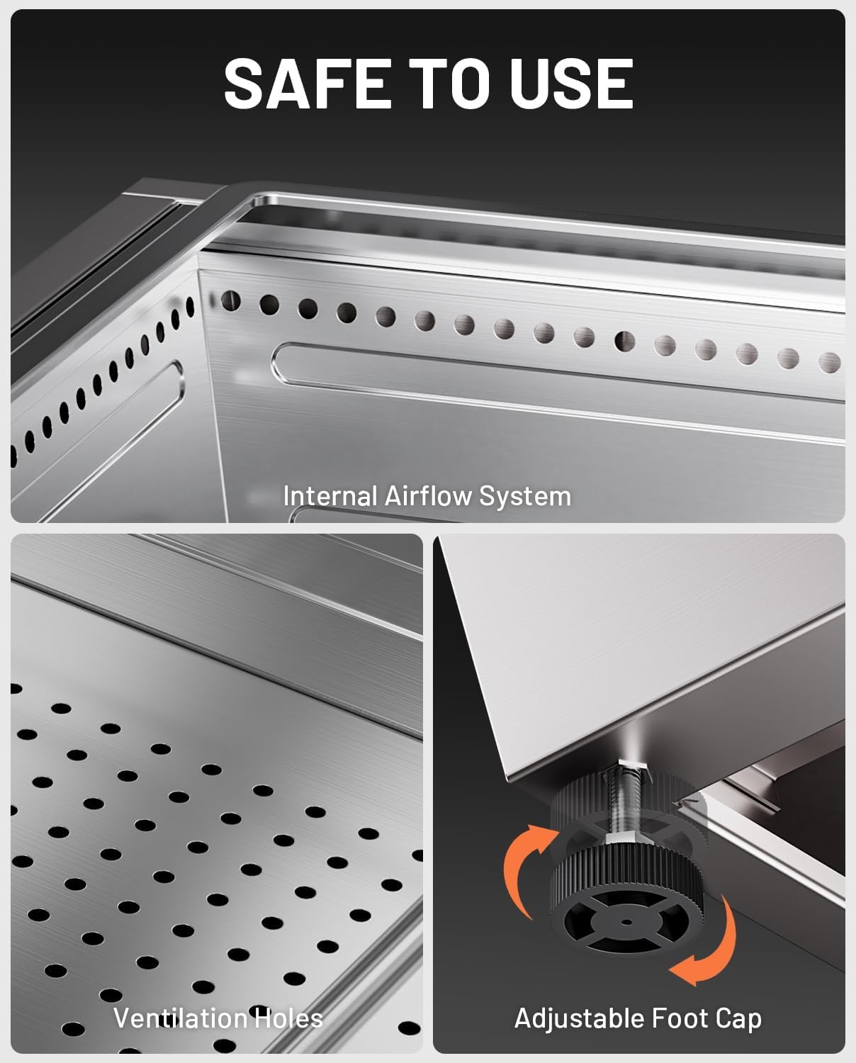 Cyberpit One Pro 25 Inches Smokeless Fire Pit – Portable Outdoor Fire Pit with Pull-Out Ash Pan, Carry Handle for Backyard, Patio & Camping, Stainless Steel, Silver (1 Door) (1 Doors)