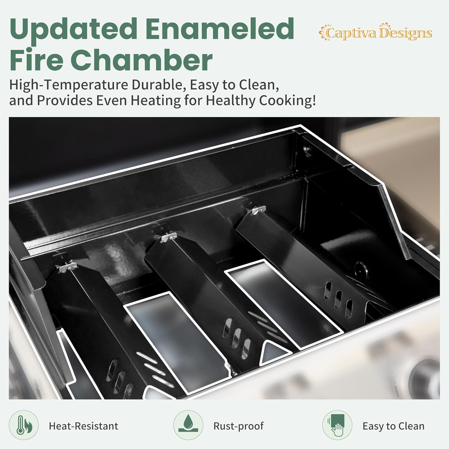 Captiva Designs Propane Gas Griddle Grill Combo with Porcelain-Enameled Cast Iron Grate & Cast Iron Pan, Dual BBQ Grill With Flat Top Griddle for Outdoor Kitchen & Backyard Barbecue,696 SQIN Cook Area