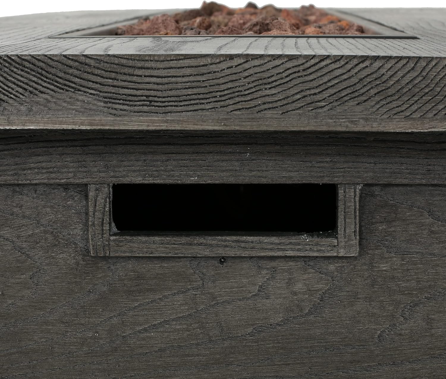 Christopher Knight Home Anchorage Outdoor 50,000 BTU Rectangular Fire Pit (No Tank Holder) - Lightweight Concrete - Gray Wood Pattern