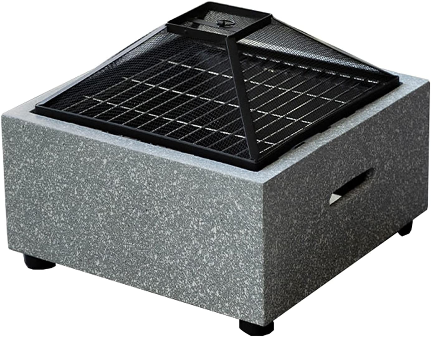 Fire Pit Outdoor fire Pit Table, Square Wood-Burning fire Pit on Home Terrace, Outdoor Charcoal smokeless Grill