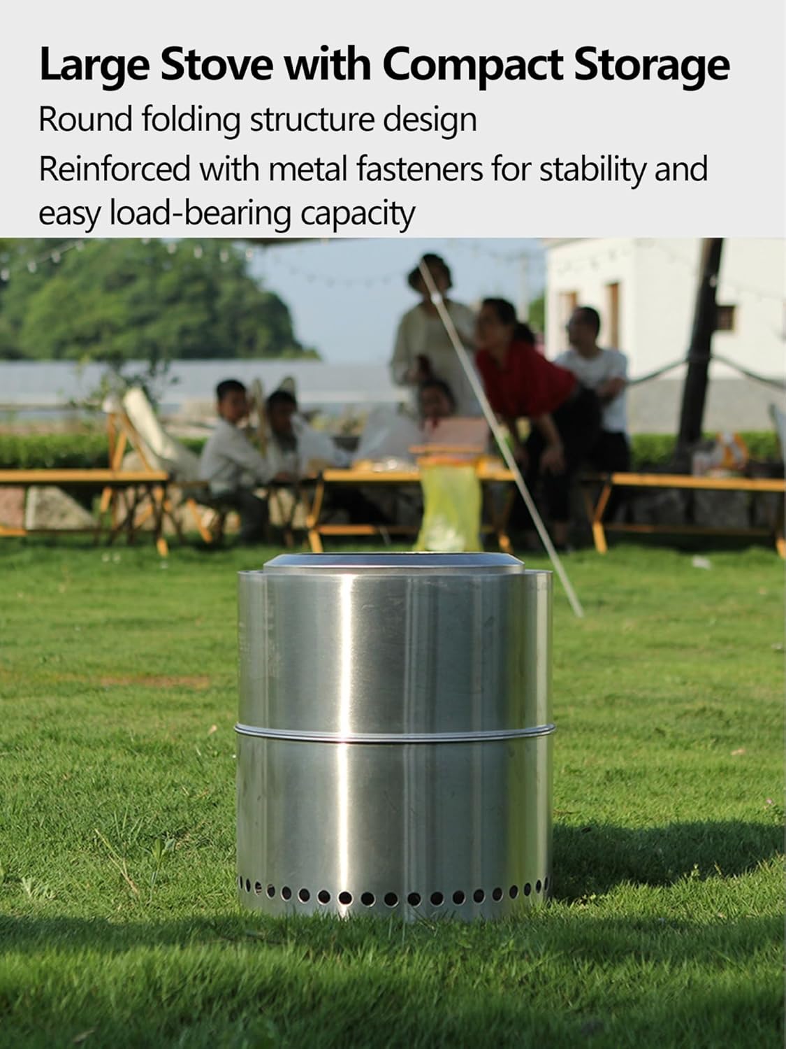 Smokeless Firepit Fire Pit Stainless Steel Fire Pits with Stand Carry Bag for Outdoor Backyard Patio Garden Picnic Camping Bonfire(直径36cm)