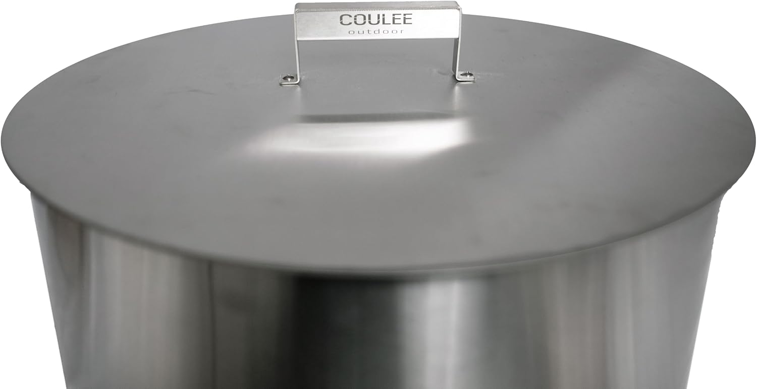 Coulee Colorado Stainless Steel Lid for Smokeless Fire Pit - Stackable with Spark Screen & Grill, Durable, Heavy-Duty Cover for Protection and Safety, Perfect for Outdoor Use, Camping, and Backyard