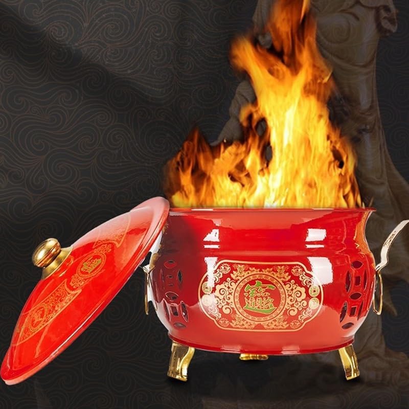 Fire Pit, Metal Burn Barrel, Incinerator, for Collecting Ashes, Money, Waste Paper, Garden Leaves(Small)