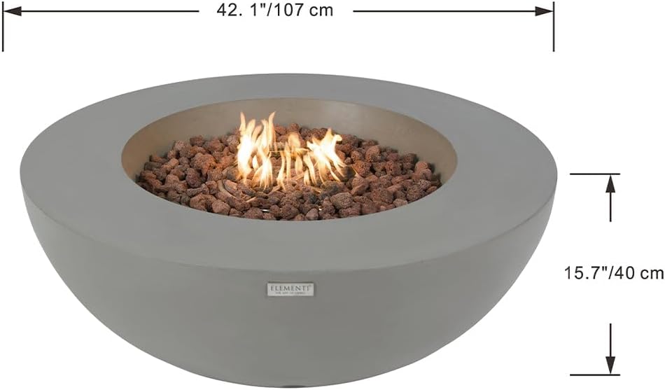 Lunar Bowl Concrete Fire Pit 42