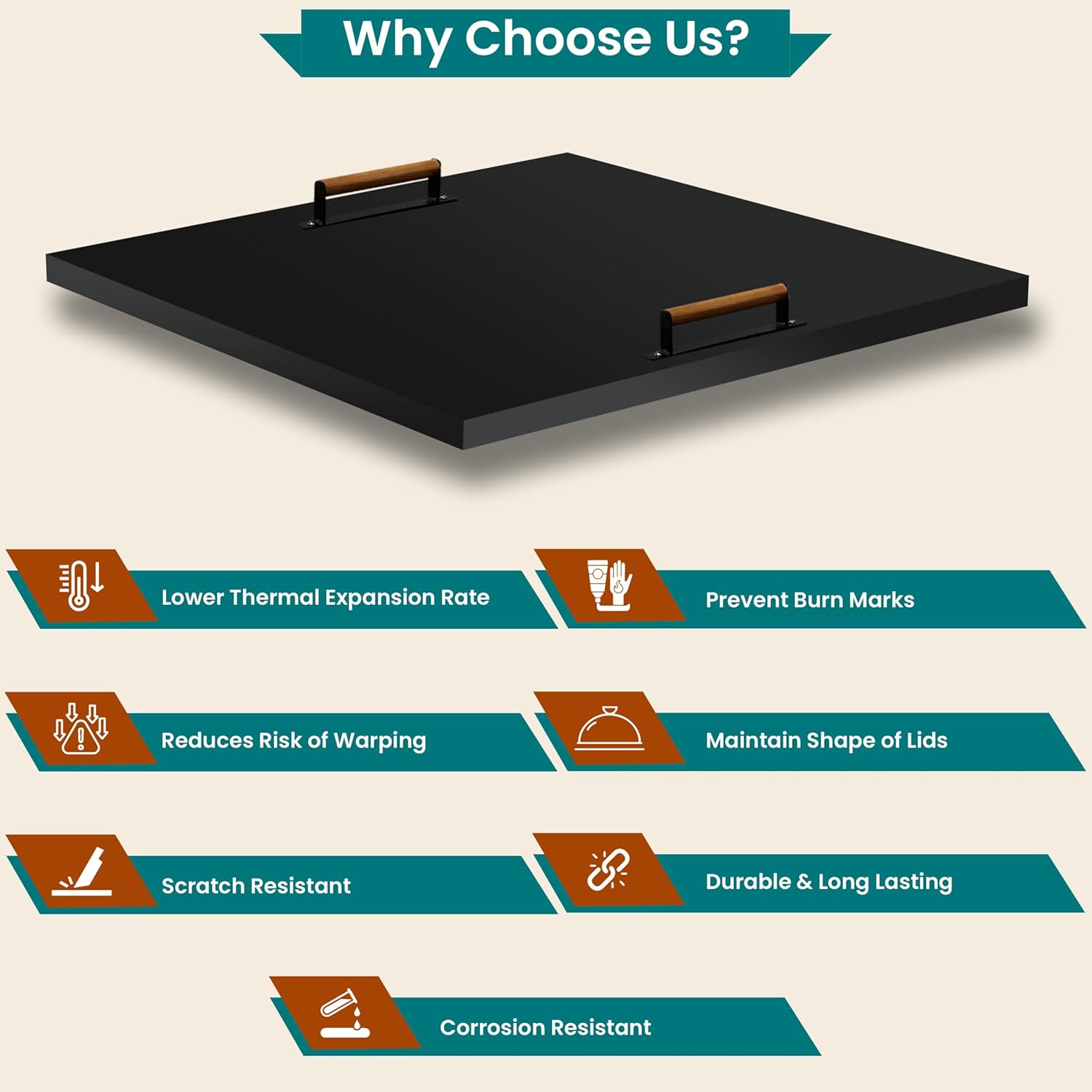 FEBTECH- fire Pit Insert Square lid - 42 x 42 Inch - Linear Drop-in Burner Pan - firePit lid - 1.5 mm Thick Fire Pit Lid for Square Firepit Insert…