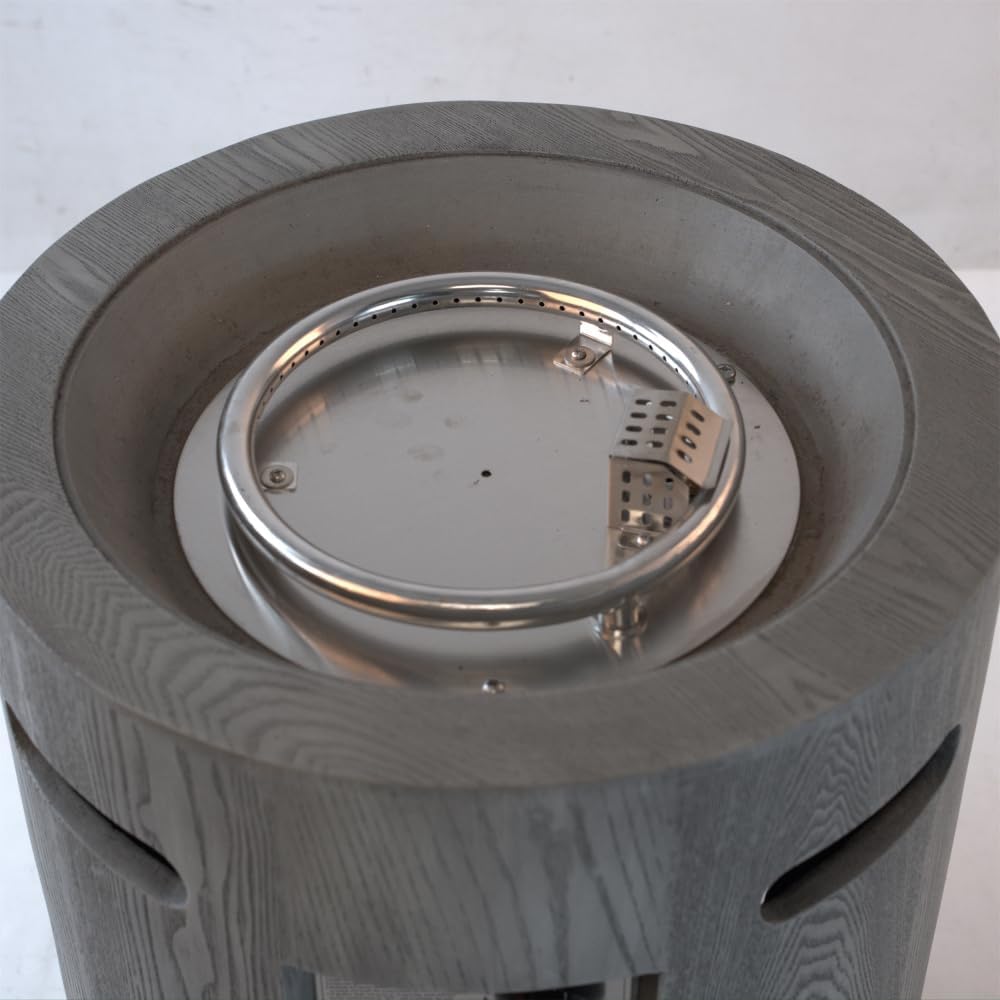 32000 BTU, CSA Certification Diameter 20 Inch Round Outdoor Gas Fire Pit,Contain 2.5kg Lava Stone and Rainproof Cover,Magnesium Oxide Cultured Stone Surface Finished, More Suitable for Outdoor Garden