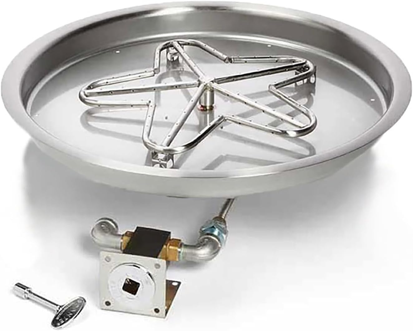 HPC Fire Match Light Gas Fire Pit Kit (TOR-PENTA19MLFPK-FLEX-NG), 19