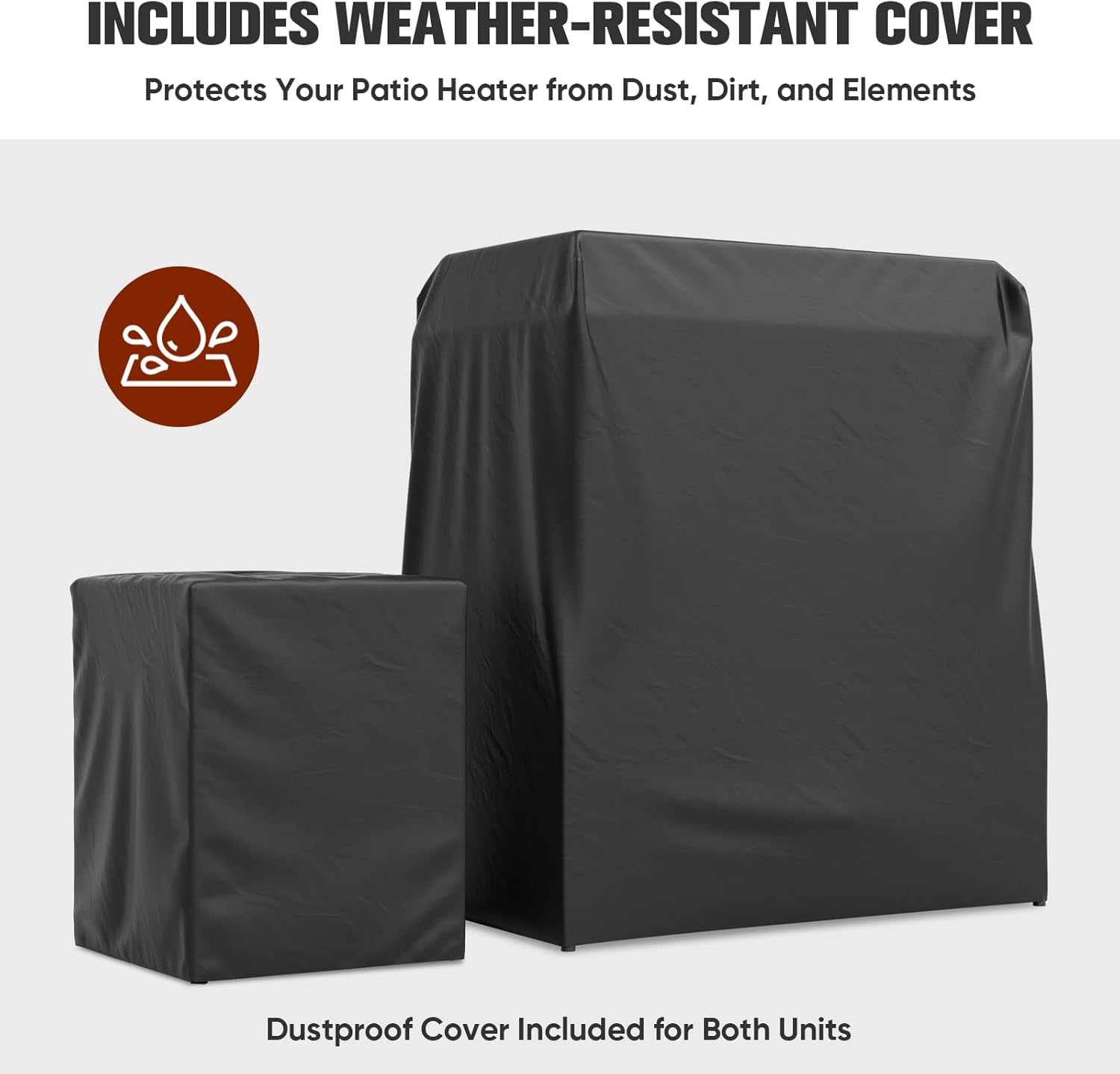 EAGLE PEAK Outdoor Propane Fireplace 50,000 BTU Gas Fireplace with Storage & Adjustable Flame, Patio Heater for Decks Backyards, Gray/Beige