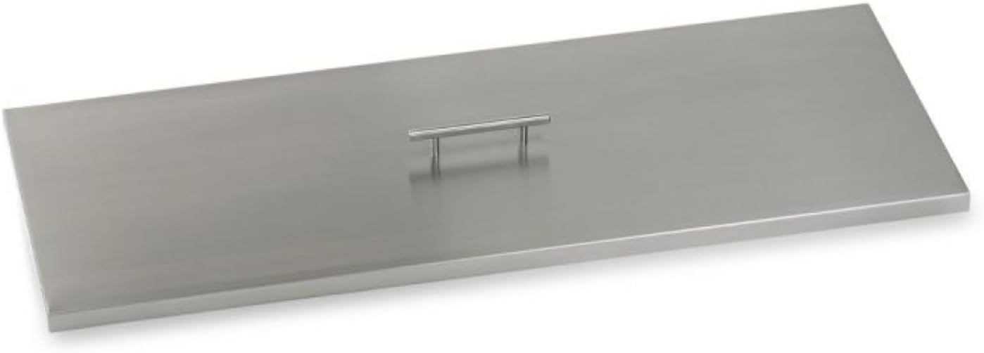 American Fireglass Rectangular Burner Pan Cover | Stainless Steel Lid for Outdoor Fire Pit or Table | for Natural Gas or Propane Fires | 39