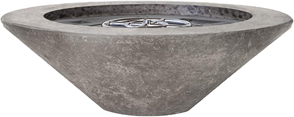 Prism Hardscapes Embarcadero Concrete Gas Fire Pit (PH-437-4LP), Propane, Pewter, 31-Inch