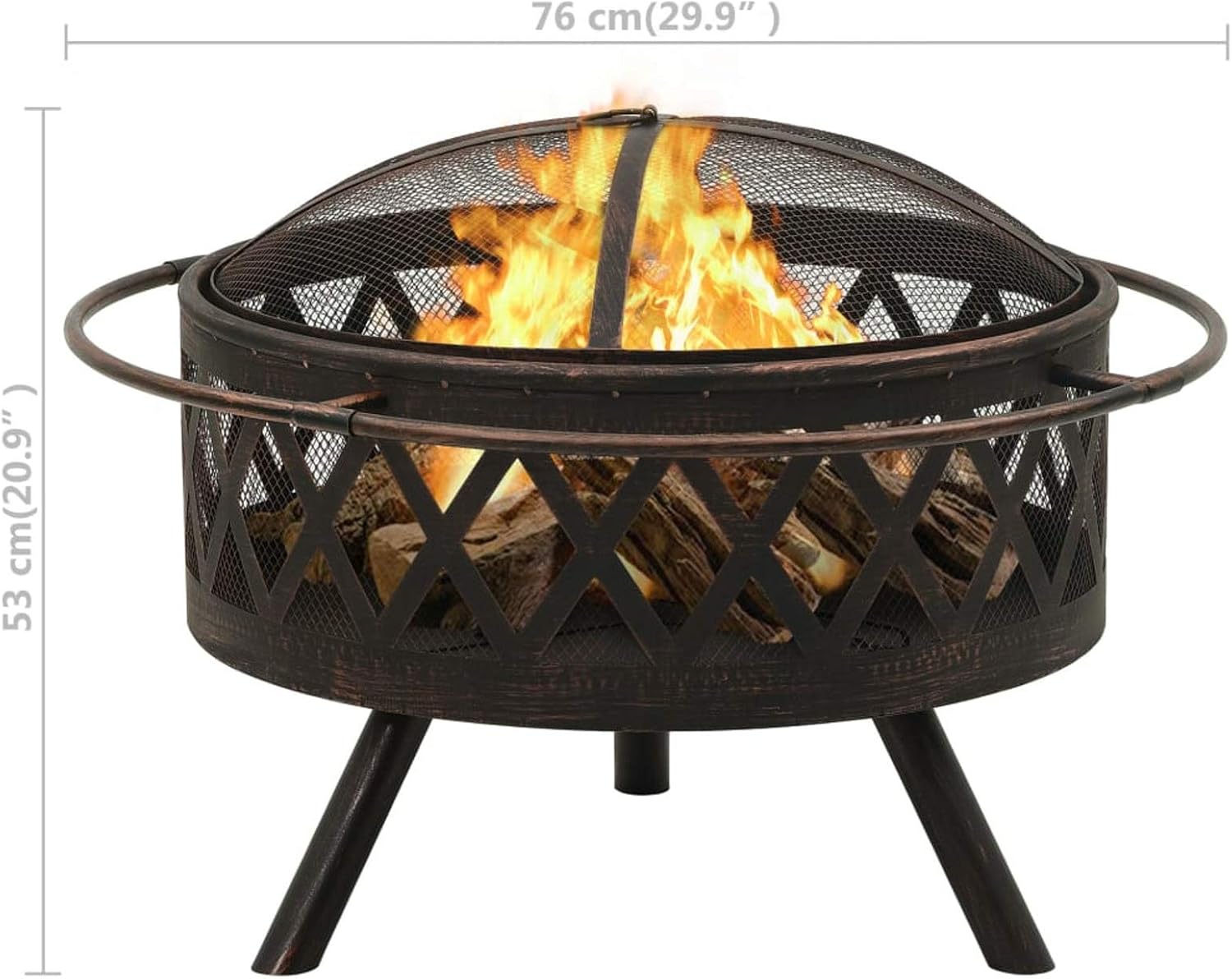 Fire Pits & Outdoor Fireplaces Rustic Fire Pit with Poker 29.9